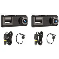 Tlily 2X 3 Kamera Dashcam 1080P 2 Zoll Bildschirm Dashcam Schwarz Fahrer Recorder für Taxi CAR DVR RüCkfahrkamera Universal