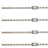 Torribaly 4 Stück 9 mm LinearfüHrung Miniaturschiene MGN9 400 mm Linearschiene und 4 Stück MGN9H Miniaturschienenschieber