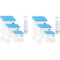 Melitt Unter Vakuum Taschen 40 Pack Wiederverwendbare Elektrische Vakuum Lebensmittel Lagerung Speichern Sie Den Versiegelungs Kocher mit 2 Hand Pumpe, 3