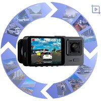 Typecat Dashcam vorne und innen, WLAN, 1080P, mit 32G-Speicherkarte, 2-Zoll-Bildschirm