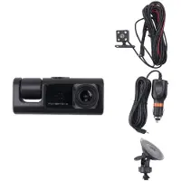 Tlily 3-Kanal-Auto-DVR-Kamera, 1080P-Dash-Kamera, 3-Wege-Autokamera mit IR-Nachtsicht, Loop-Aufnahme, ParküBerwachung