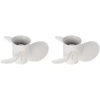 Melitt 2X 664-45949-02-El Marine Boot Außenborde Propeller 9 7/8 x 13 für 20-30 Ps Recht-Hand Drehung 3 Klingen Weiß