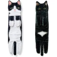 Typecat Lustige Katzenhandtücher für Badezimmer, Küche, Deko-Handtuch, niedliches Hänge-F
