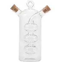 Tlily 2-In-1 Doppel Schicht Flasche SoßE öL Essig Glas Flasche GewüRz GewüRz Versiegelte KüChen Lagerung
