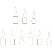 Typecat 9 Packungen Gepresste Blumen Glas Rahmen - Goldene Hängende Glas Bilder Rahmen mit Kette Schwimmende Mach Es Selbst Kunstwerk Display Rahmen