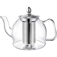 Typecat 1000 ml Glasteekanne mit herausnehmbarem Teesieb, herdplattensicherer Teekessel,