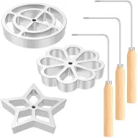 Wella Bunuélos-Form mit Griff, Bunuelos-Plätzchenform Aus Metall, Abnehmbares Rosetten-Rosetten-Formset Aus Eisen, zum Backen und Kochen