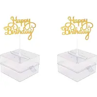 Wella 2X Kuchen-Spardose-Set, Backform für Kuchen zum Geldziehen, Geldautomaten-Kuchen-Spardose mit Goldenem Glitzer „Happy Birthday"-Kuchenaufsatz