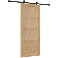 vidaXL Schiebetür Natürlich und Schwarz 86 x 198,5 cm