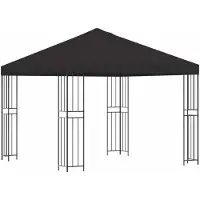 vidaXL Pavillon 3 x 3 m Anthrazit Polyester und Stahl 190 gsm
