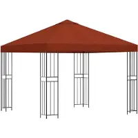 vidaXL Pavillon 3 x 3 m Terrakotta Polyester und Stahl 190 gsm