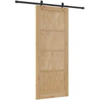 vidaXL Schiebetür Natürlich und Schwarz 86 x 211 cm