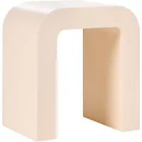 Beliani Beistelltisch Hellbeige MDF 46 cm Hoch Schmal U-Form Modernes Skandi Design Sofatisch Kleines Tischchen Dekotisch Ablagetisch für Wohnzimmer