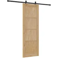vidaXL Schiebetür Natürlich und Schwarz 73,5 x 211 cm