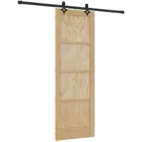 vidaXL Schiebetür Natürlich und Schwarz 73,5 x 211 cm