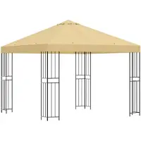 vidaXL Pavillon 3 x 3 m Creme Polyester und Stahl 190 gsm