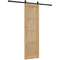 vidaXL Schiebetür ORKDAL Natürlich und Schwarz 61 x 198,5 cm