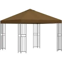 vidaXL Pavillon 3 x 3 m Taupe Polyester und Stahl 190 gsm