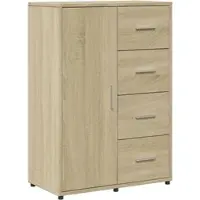 Helloshop26 - Buffet Sideboard Kommode Kleiderschrank Aufbewahrungsmöbel Organizer Küche Wohnzimmer Sonoma-Eiche 60 x 31 x 84 cm 02_0031597