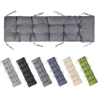 Garronda Bankauflage 180x50 cm ca. 10 cm dick Sitzkissen Outdoor für Gartenbank und Hollywoodschaukel Polster Auflage für Sitzbank wasserabweisend UV-beständig mit Bändern GD-0219 Graphit