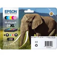 Epson Elephant Multipack 6-colours 24 Claria Photo HD Ink, Standardertrag, Schwarz, Cyan, Helle Cyan, Magenta, Helle Magenta, Gelb, 5,1 ml, 4,6 ml, 6 Stück(e), Multipack