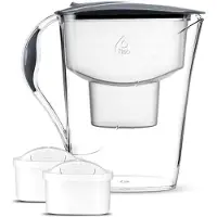 Markenlos Luna 3,3L Unimax Wasserfilterkanne mit 2x 30-Tage Filterkartusche in Navy Blau