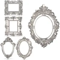 Melitt 5 StüCke Vintage Harz Bilder Rahmen Blume Oval Rechteck Rahmen, Tisch Platte Schmuck Display Rahmen für Fotografie Haus Dekor