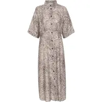 Kaffe Midikleid "Kleid KAdebra", Damen, Gr. 34, N-Gr, beige (abstract leopard), Obermaterial: 80% Viskose CV. 20% Polyamid PA., Kleider Midikleid