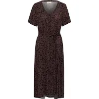 Kaffe Midikleid "Damen Kleid KAbeathe", Damen, Gr. 42, N-Gr, braun (fudge, schwarz flower print), Obermaterial: 100% Viskose LENZING ECOVERO CV LenzEcov., Kleider Midikleid