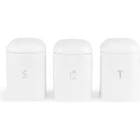 Salter BW14043EU7 Boston 3-Piece Canister Set, White