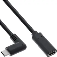 InLine USB 3.2 Gen.1x2 Kabel, USB-C Verl., ST gewink. auf BU, schwarz 1,5m, 1,5 m, USB C, USB C, USB 3.2 Gen 2 (3.1 Gen 2), Schwarz