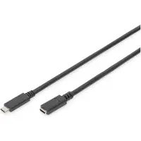 Digitus USB-C Verlängerungskabel, USB-C - USB-C, 2 m, USB C, USB C, USB 2.0, 0,48 Gbit/s, Schwarz