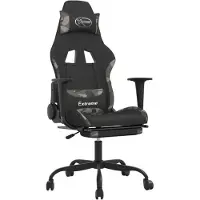 vidaXL Gaming-Stuhl mit Massage & Fußstütze Schwarz Camouflage Stoff