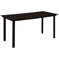 vidaXL Garten-Esstisch Schwarz 150x80x74 cm Stahl und Glas