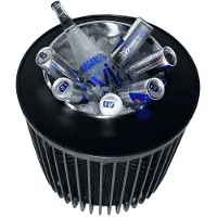 COOTAB Cooler Table Beistelltisch "4-in-1 Loungetisch mit Edelstahl-Kühler Copenhagen 45 cm schwarz", schwarz, B:45cm H:45cm, Tische, Beistelltisch, Wetterfest, Pflegeleicht, Hitzebeständig, Stapelbar