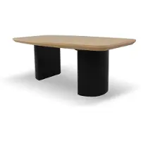 Masseno Ausziehbar Esstisch LINEA 200 - 300 cm x 110 cm Oval Tisch für Wohnzimmer, Küche, Eichefarben