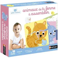 Nathan Mes 4 animaux de la ferme à assembler, 1 Jahr(e), Karton, Mehrfarbig