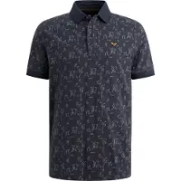 PME Legend Poloshirt Piqué Bedruckt Marine