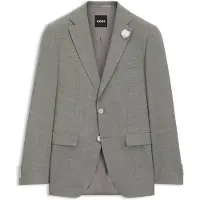 BOSS Slim-Fit Sakko aus meliertem Stretch-Gewebe Grösse 46