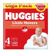 Huggies Little Movers Babywindeln, Größe 4 (7 bis 18 kg), 150 Windeln mit Disney Motiven, Giga-Packung