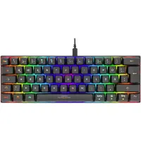 Deltaco Gaming GAM-075-DE, Kabelgebunden, USB, Mechanischer Switch, QWERTZ, RGB-LED, Schwarz