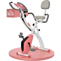 HOMCOM Heimtrainer X-Bike Fahrradtrainer LCD-Display klappbar Rosa
