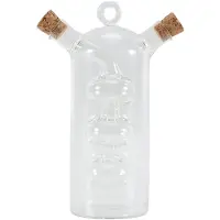 Typecat Doppel Schichtige Sauce Öl Flasche 2 in 1 Essig Glas Flasche Gewürz Gewürz Versiegelte Küche Vorrats Flaschen Gläser