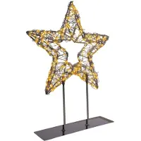 Lumineo X-MAS LED-Stern für Weihnachtsdekoration, schwarz, Micro-LEDs, 28 x 37 cm