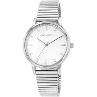 Just Watch Damen-Watch mit Edelstahl-Gliederarmband, Ø 34 mm, Similisteine, Mineralglas, gravierbarer Boden, Hakenverschluss, wasserdicht 3 Bar, Geschenkidee