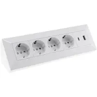 Chilitec 4-fach Steckdosenblock USB-A+C weiß 250V/ 16A Aufbaumontage USB 3,1A PD