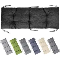 Garronda Bankauflage 140x50 cm ca. 10 cm dick Sitzkissen Outdoor für Gartenbank und Hollywoodschaukel Polster Auflage für Sitzbank wasserabweisend UV-beständig mit Bändern GD-0219 Schwarz