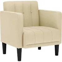 vidaXL Sessel mit Armlehnen Creme 53 cm Stoff
