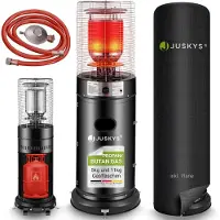 Juskys Outdoor Heizstrahler Cuna mit 11 kW Gas-Brenner - Heizpilz Terrassenheizer mit Gas für Terrasse Balkon und Garten - für 5 und 11 kg Gasflaschen