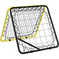 vidaXL Fußball-Rebounder Doppelseitig Verstellbar Gelb Schwarz Stahl